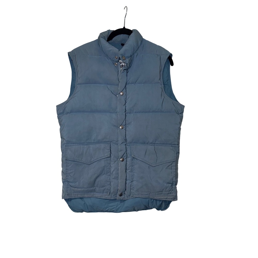 Woolrich vintage Puffer Vest Mens M Blue Nylon Down Filled Outerwear